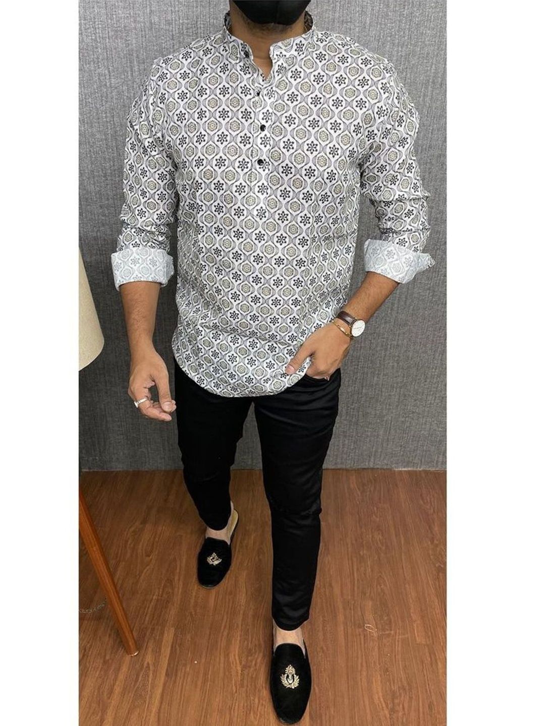 Eleni Trendz Men Geometric Printed Indie Prints Kurta