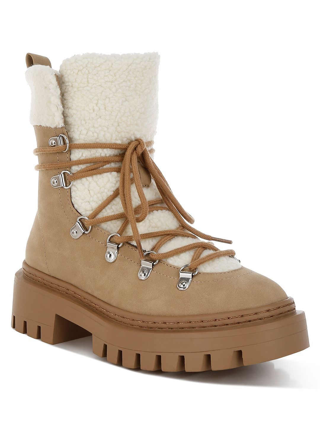 London Rag Women Block-Heeled Hiking Boots