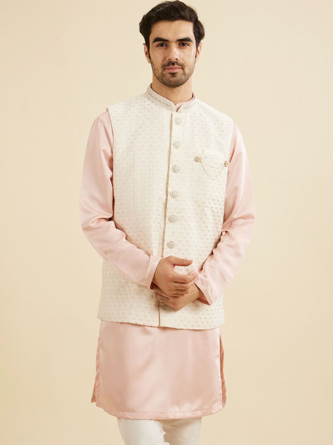 Manyavar Men Embroidered Nehru Jacket