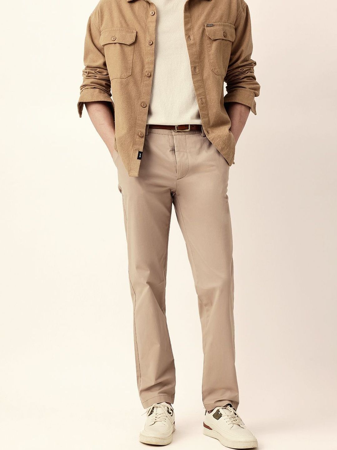THE BEAR HOUSE Men Smart Straight Fit Trousers deal from myntra THE BEAR HOUSE Men Smart Straight Fit Trousers deal from myntra