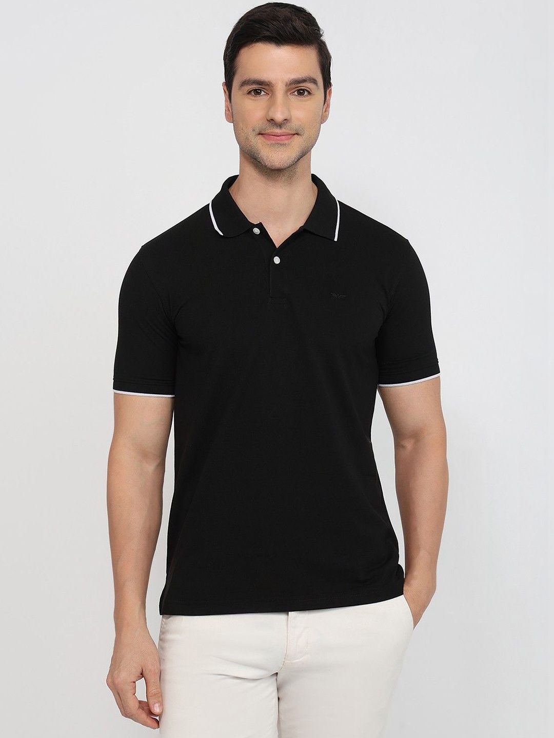 ColorPlus Men Polo Collar Pockets Slim Fit T-shirt