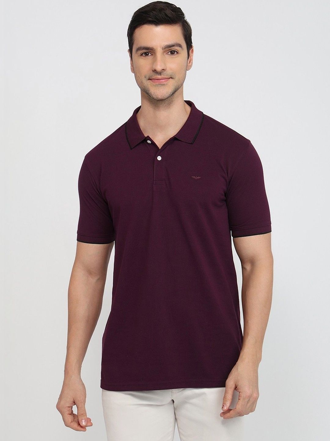ColorPlus Men Polo Collar Slim Fit T-shirt