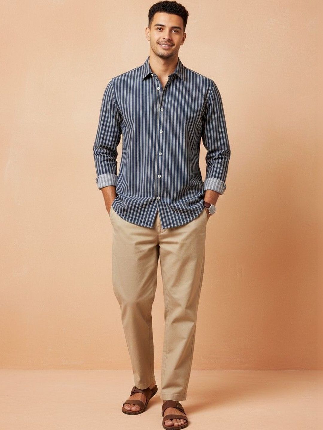 TRULOOM Men Standard Striped Casual Shirt