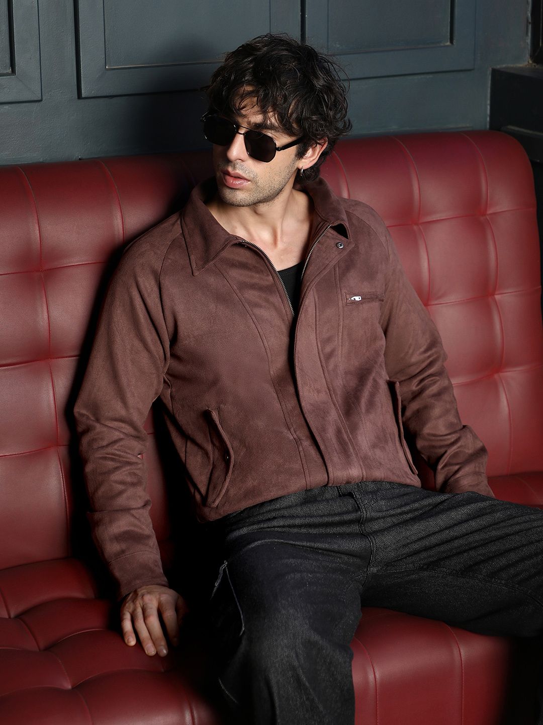CAHOOT Suede Bomber Jacket