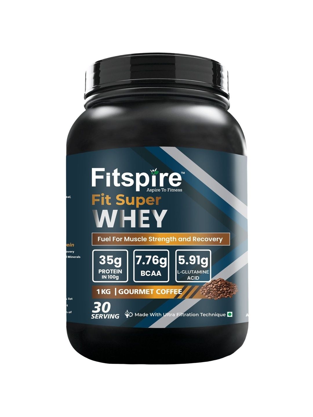 FITSPIRE FITSPIRE Fit Super Whey Protein - 1 Kg - Gourmet Coffee