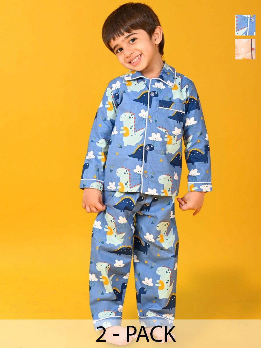 Jam & Sugar Boys Pack of 2 Printed Night suit