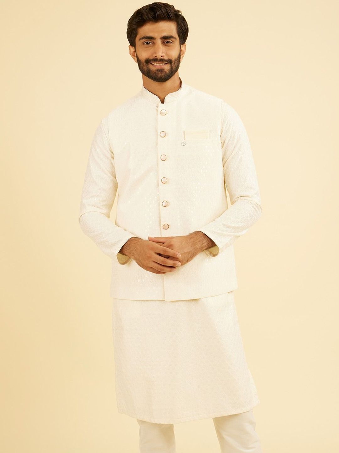 Manyavar Embroidered Nehru Jacket