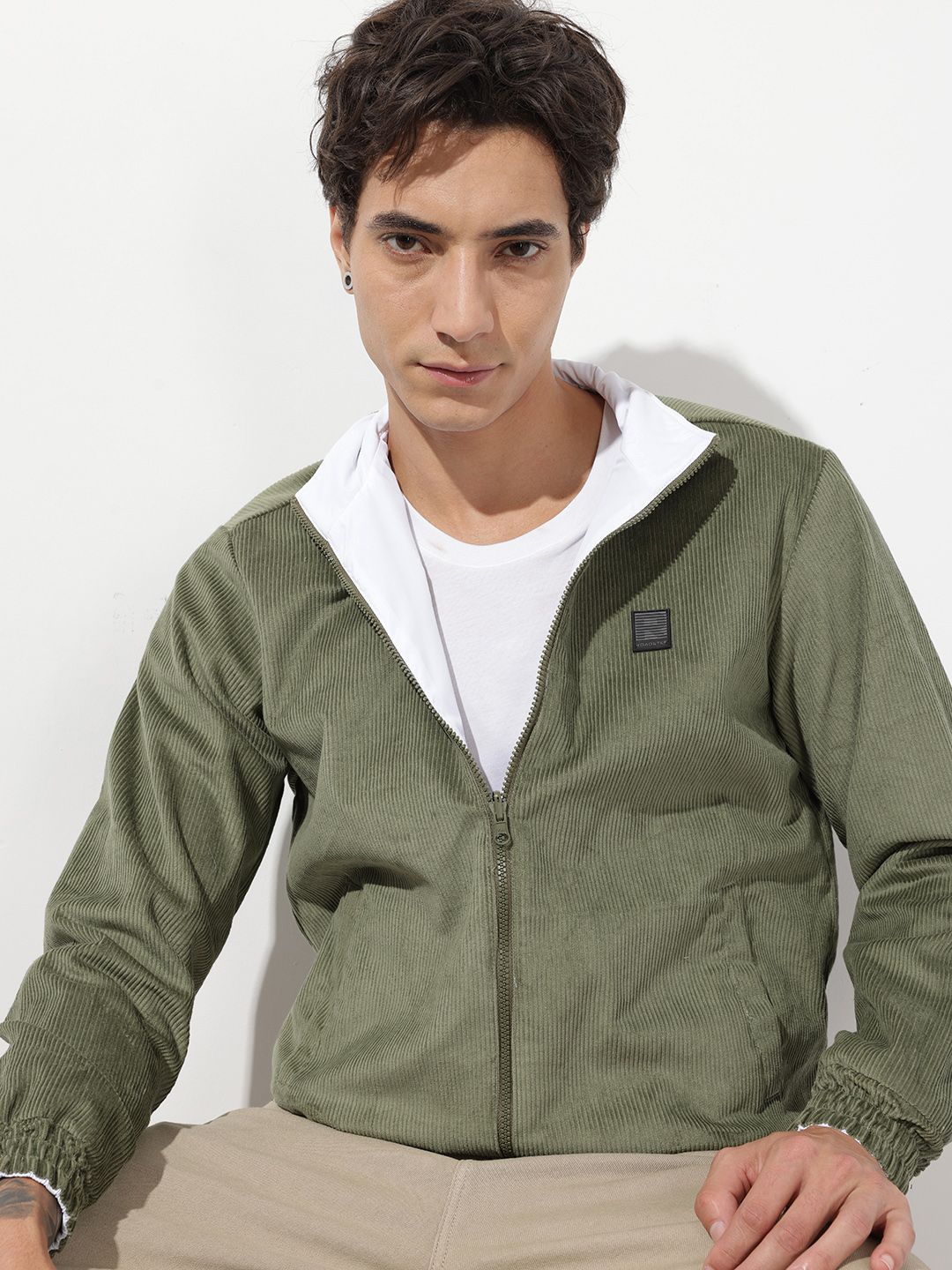 The Roadster Life Co. Mock Collar Reversible Bomber Jacket