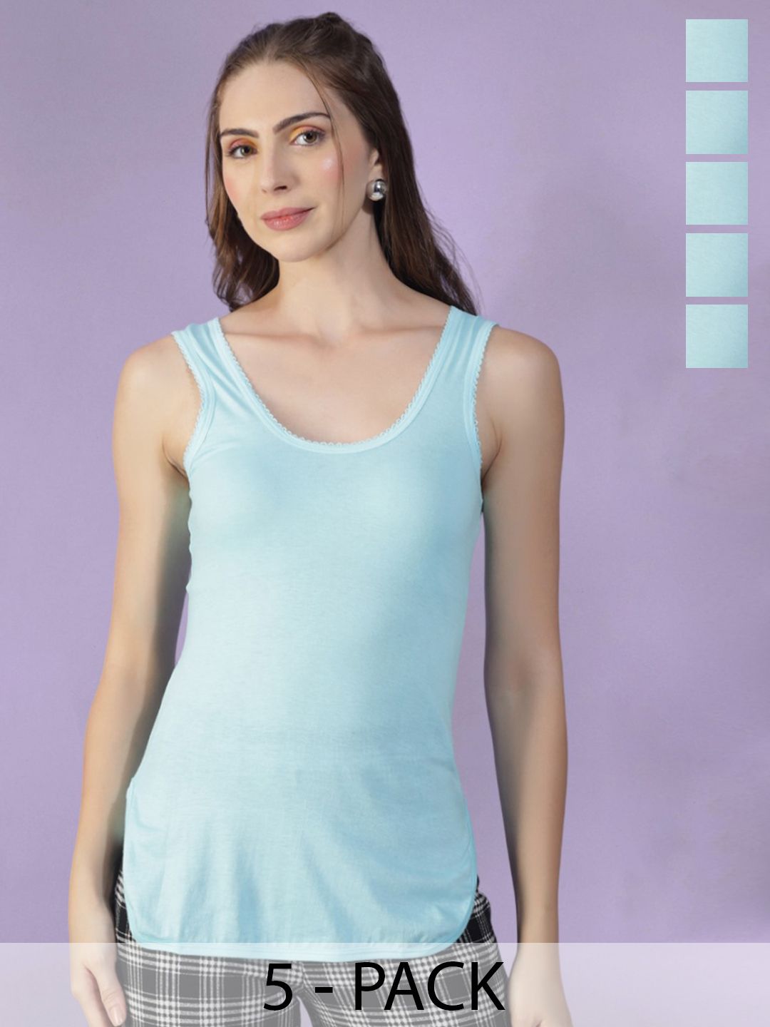 Dollar Women Pack of 5 Cotton Missy Saheli Camisoles