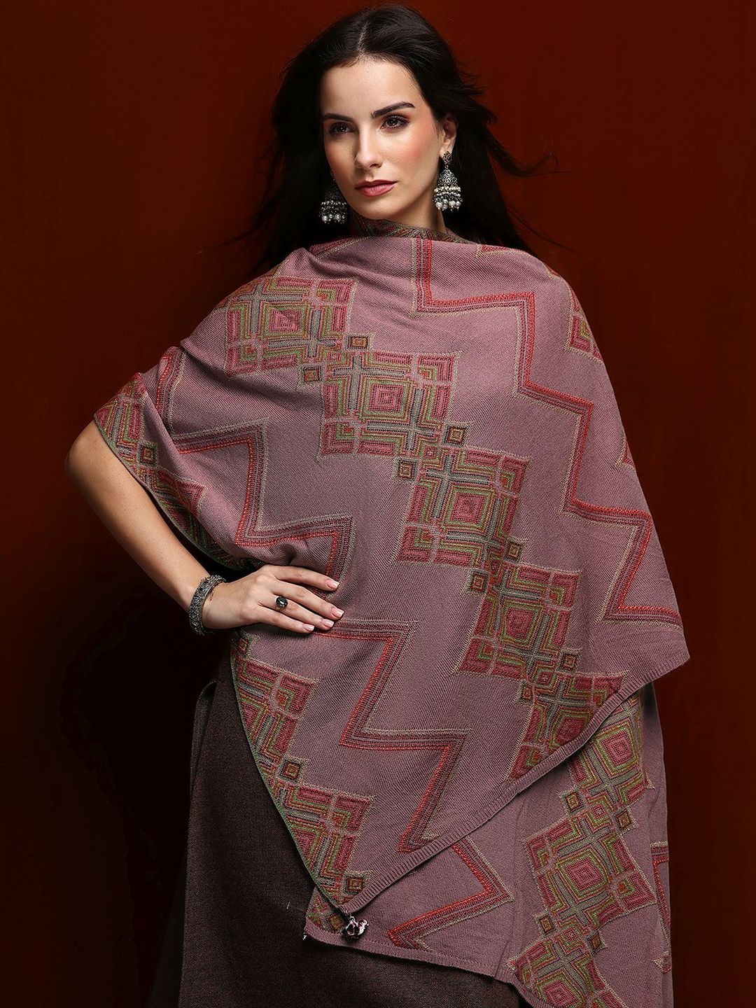 Libas Women Ethnic Motifs Woven Design Shawl