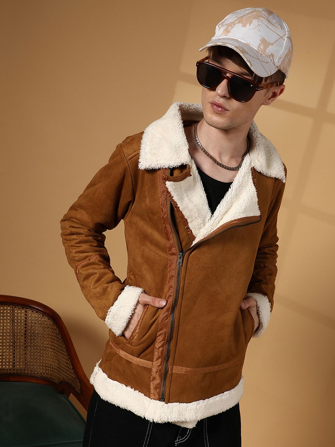 CAHOOT Men Suede Insulator Biker Jacket