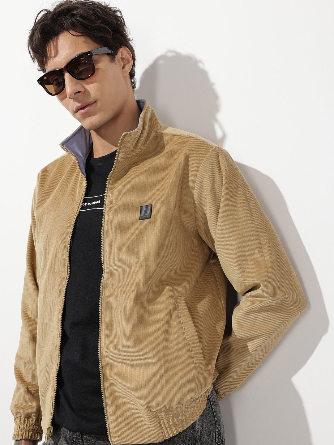 The Roadster Life Co. Mock Collar Reversible Bomber Jacket