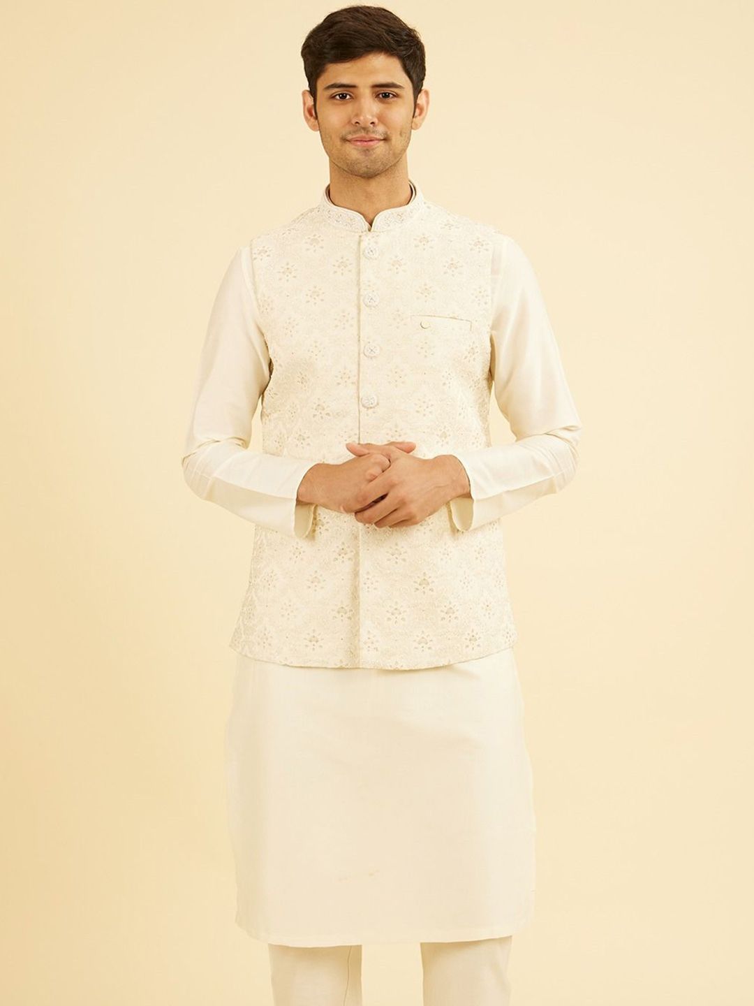 Manyavar Embroidered Brocade Nehru Jacket