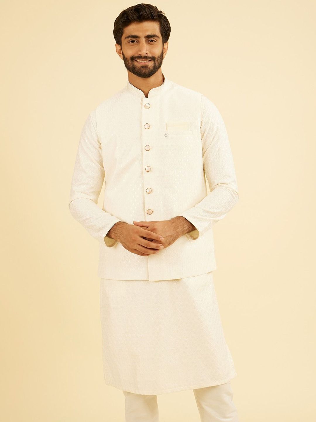 Manyavar Men Embroidered Nehru Jacket