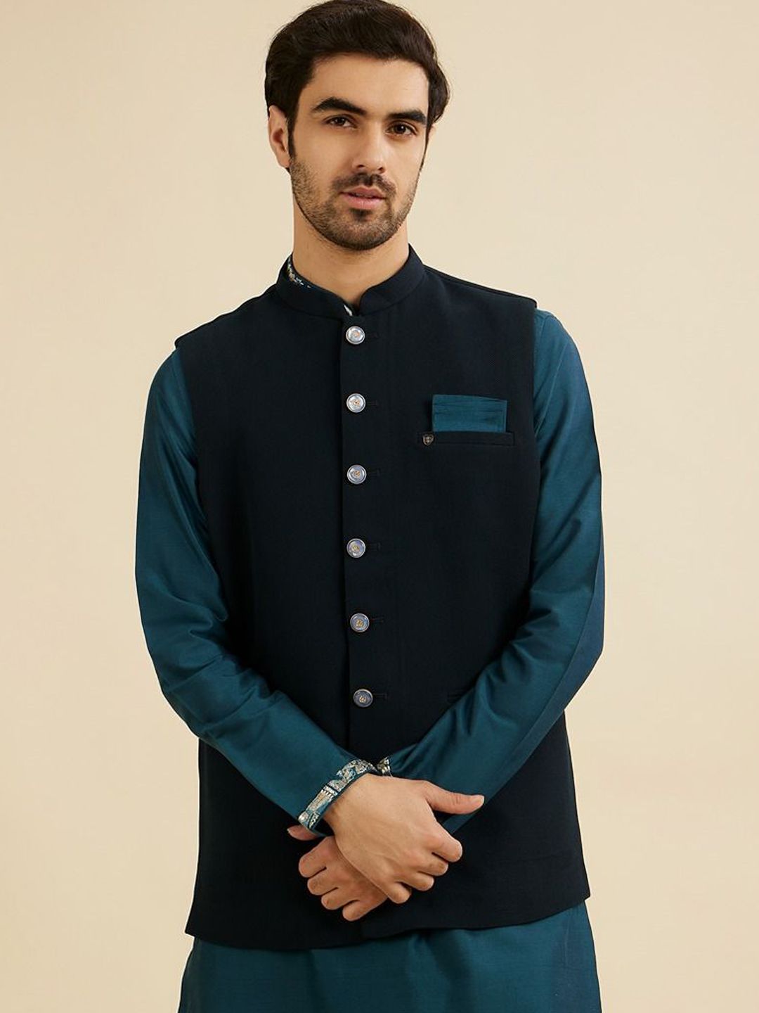 Manyavar Men Woven Nehru Jacket