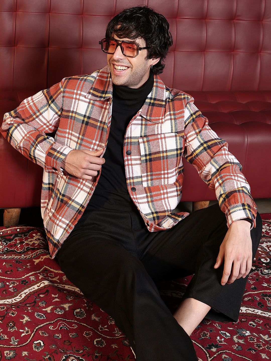 CAHOOT Men Checked Lightweight Bomber Jacket