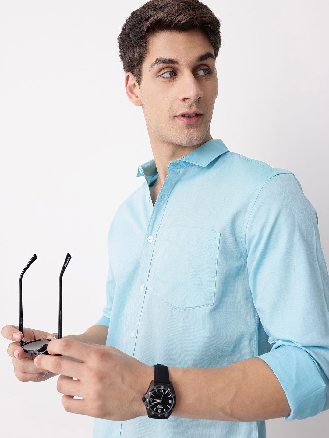 Mast & Harbour Slim Fit Spread Collar Casual Shirt