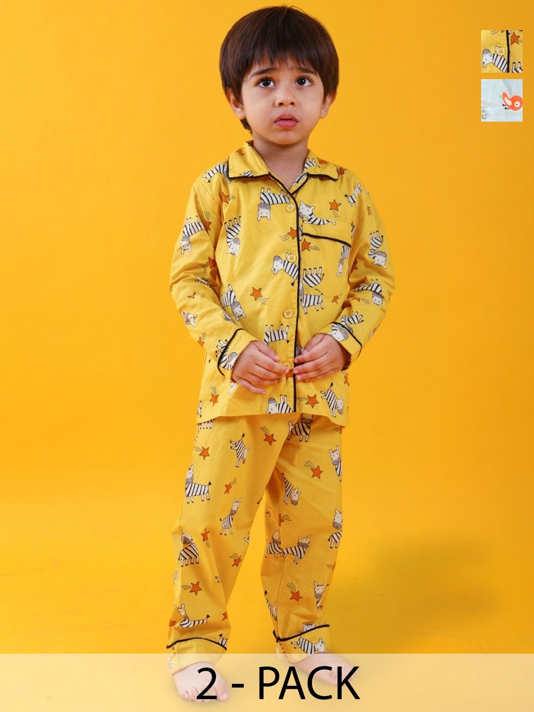 Jam & Sugar Boys Pack of 2 Printed Night suit
