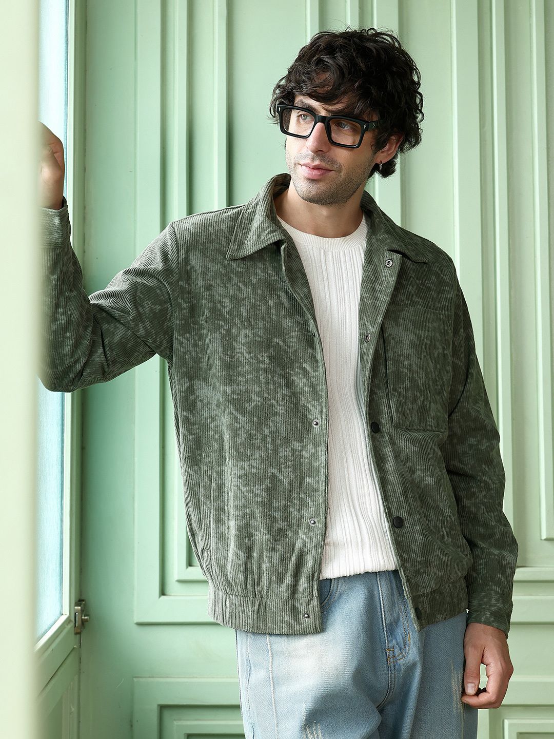 CAHOOT Men Corduroy Lightweight Bomber Jacket