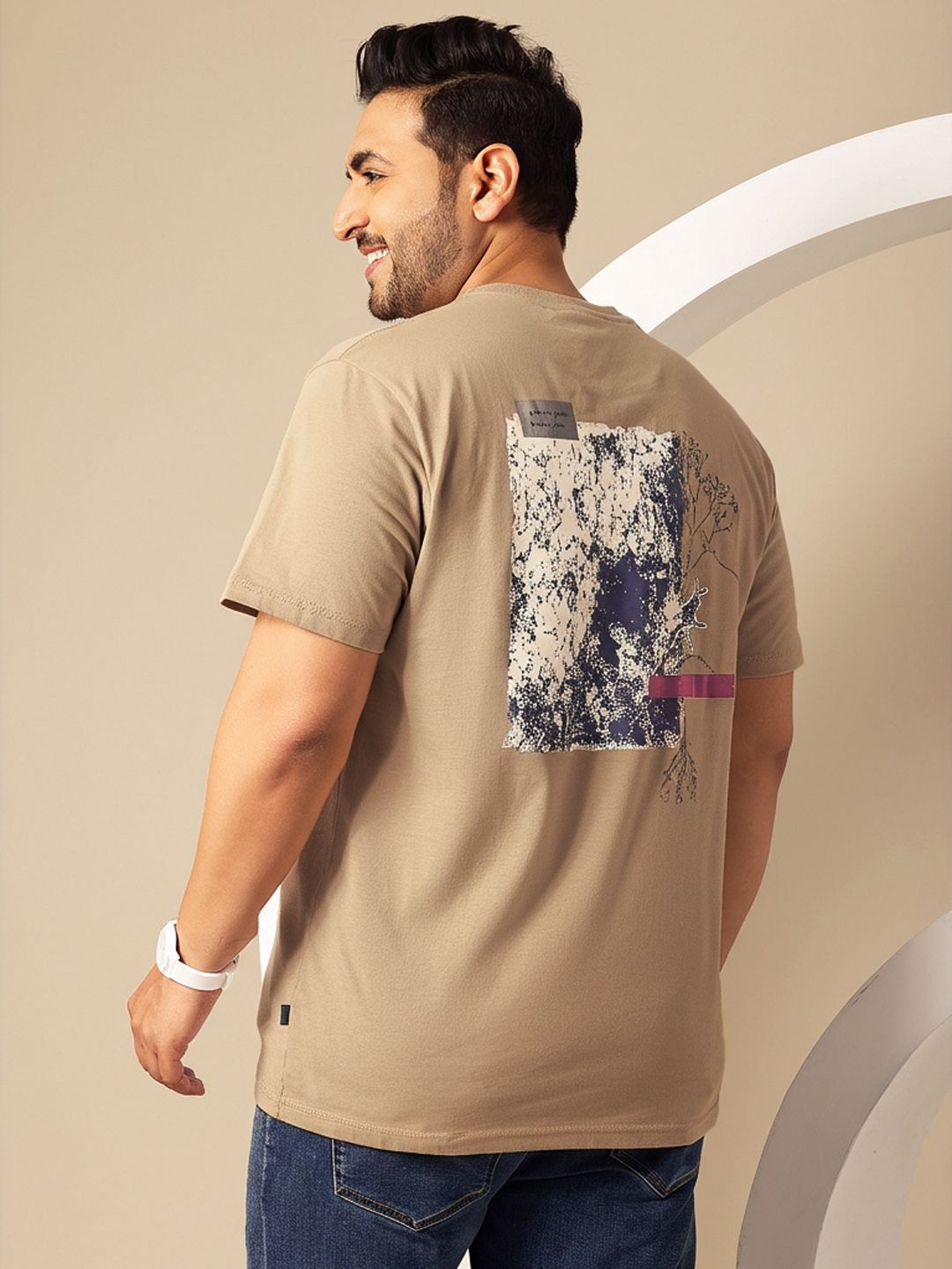 Sztori Plus Size Typography Graphic Printed Pure Cotton T-shirt