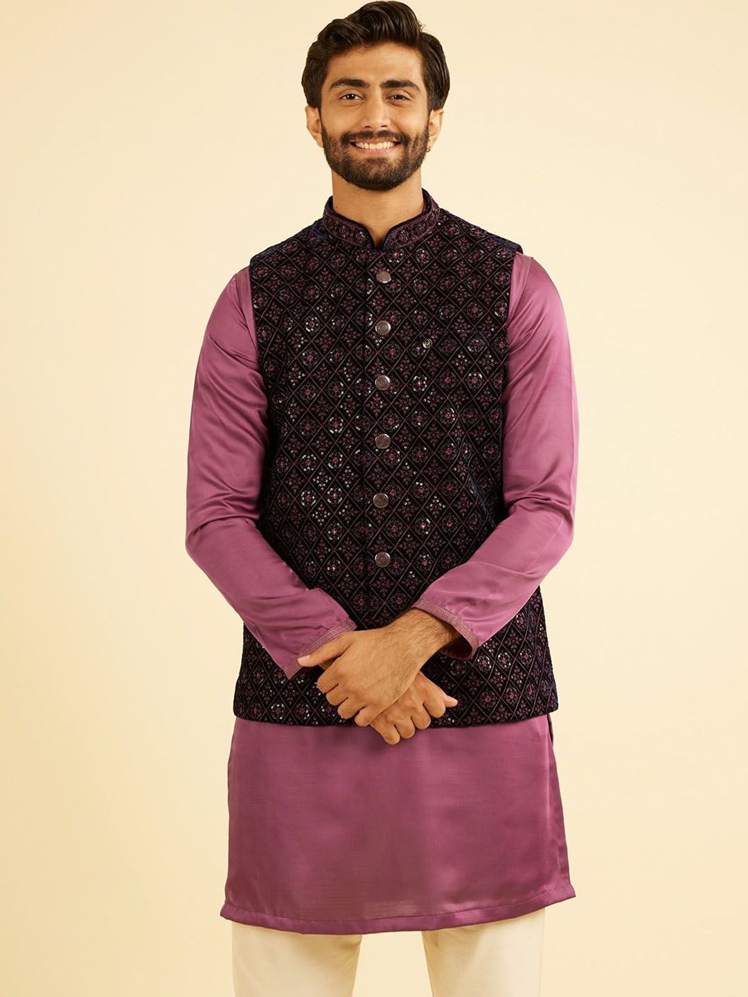 Manyavar Embroidered Nehru Jacket