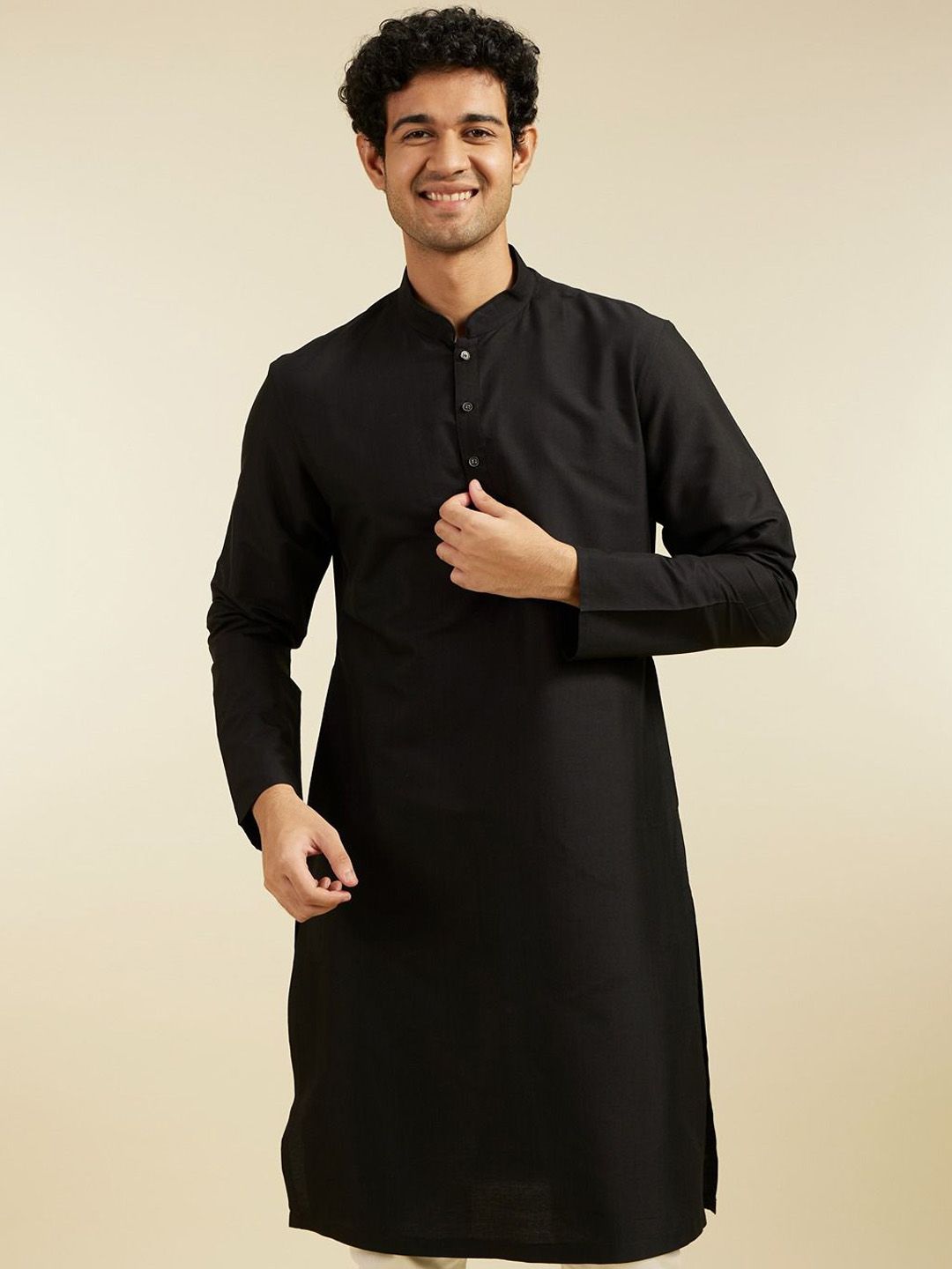 Diwas by Manyavar Mandarin Collar Straight Kurta