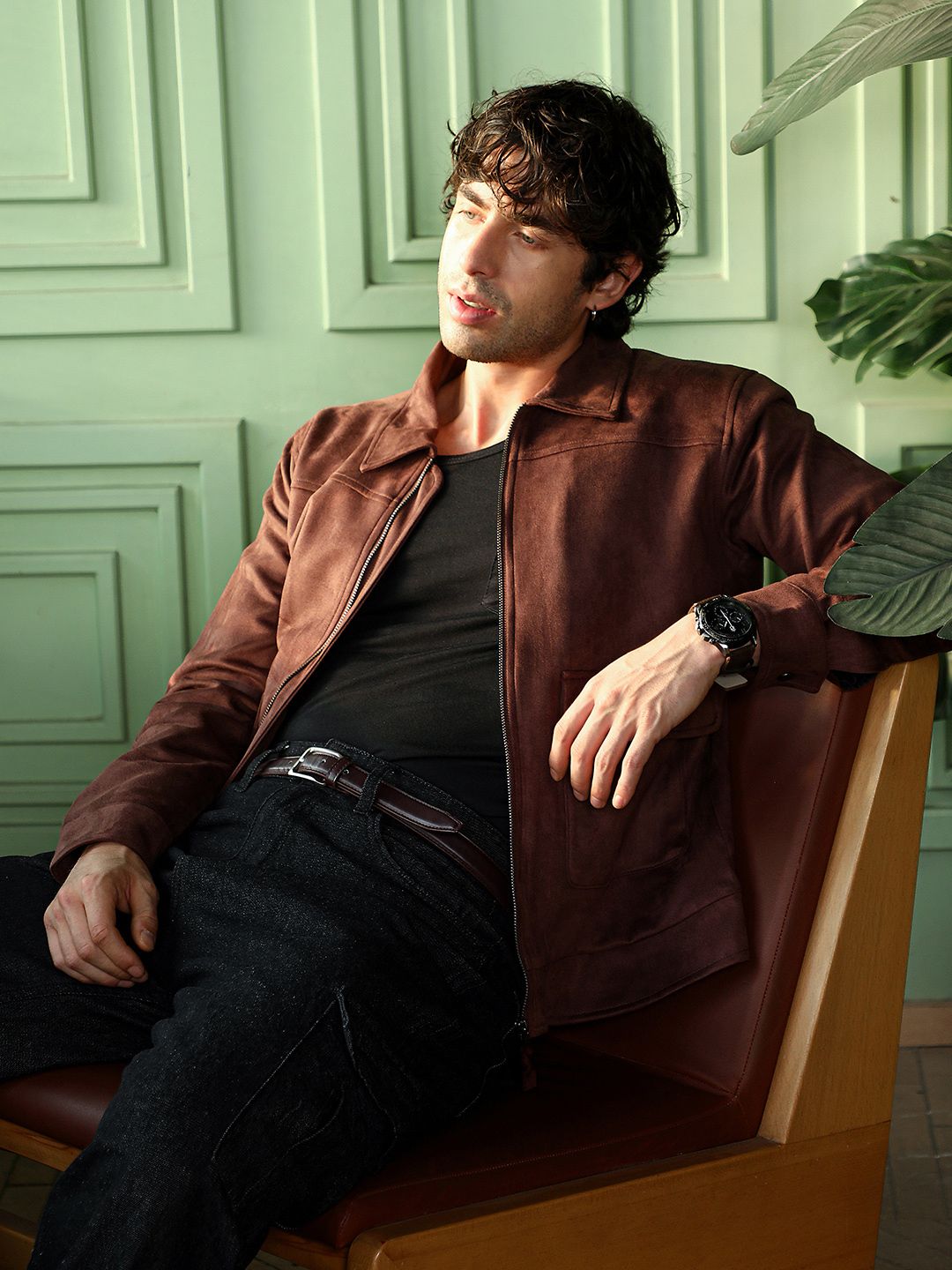 CAHOOT Suede Zip Front Jacket