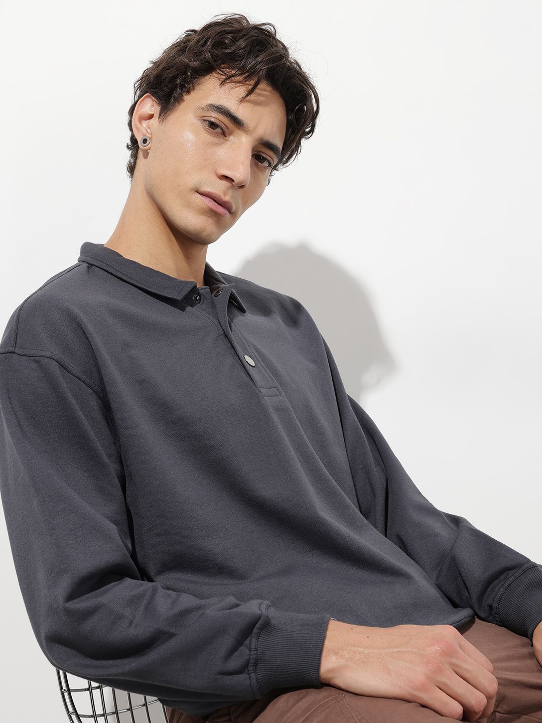 The Roadster Life Co. Relaxed Fit Spread Collar Sweatshirt