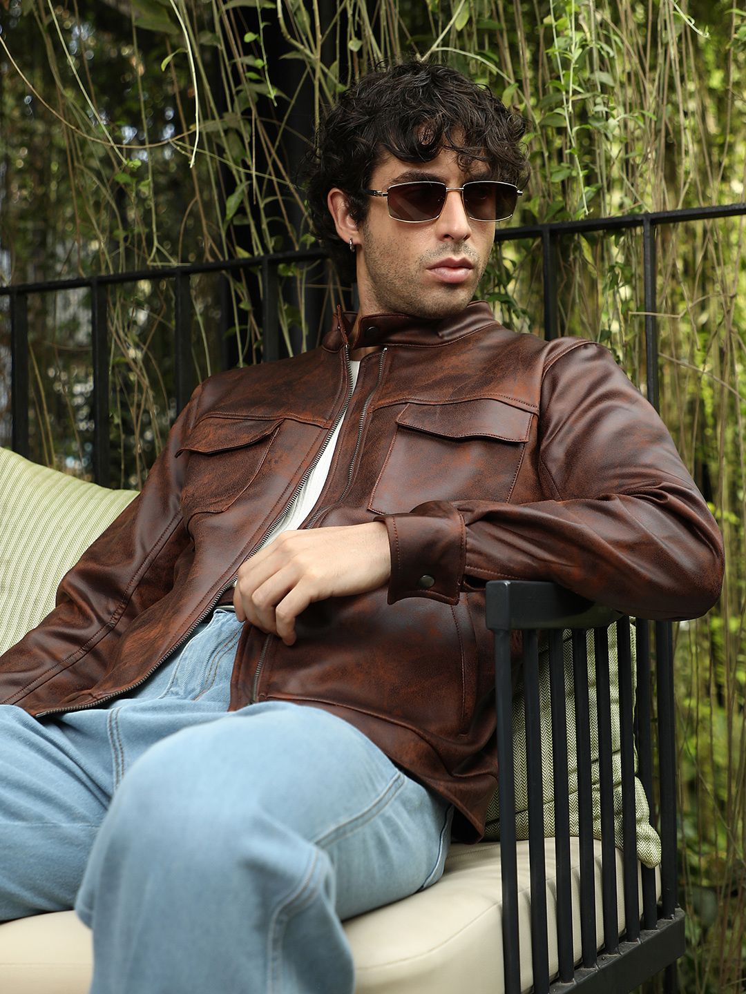 CAHOOT Abstract Leather Rider Jacket