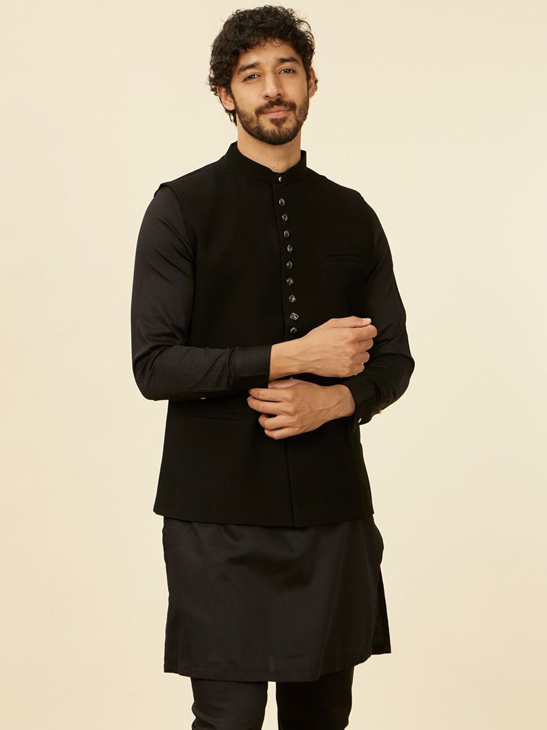 Manyavar Woven Nehru Jacket