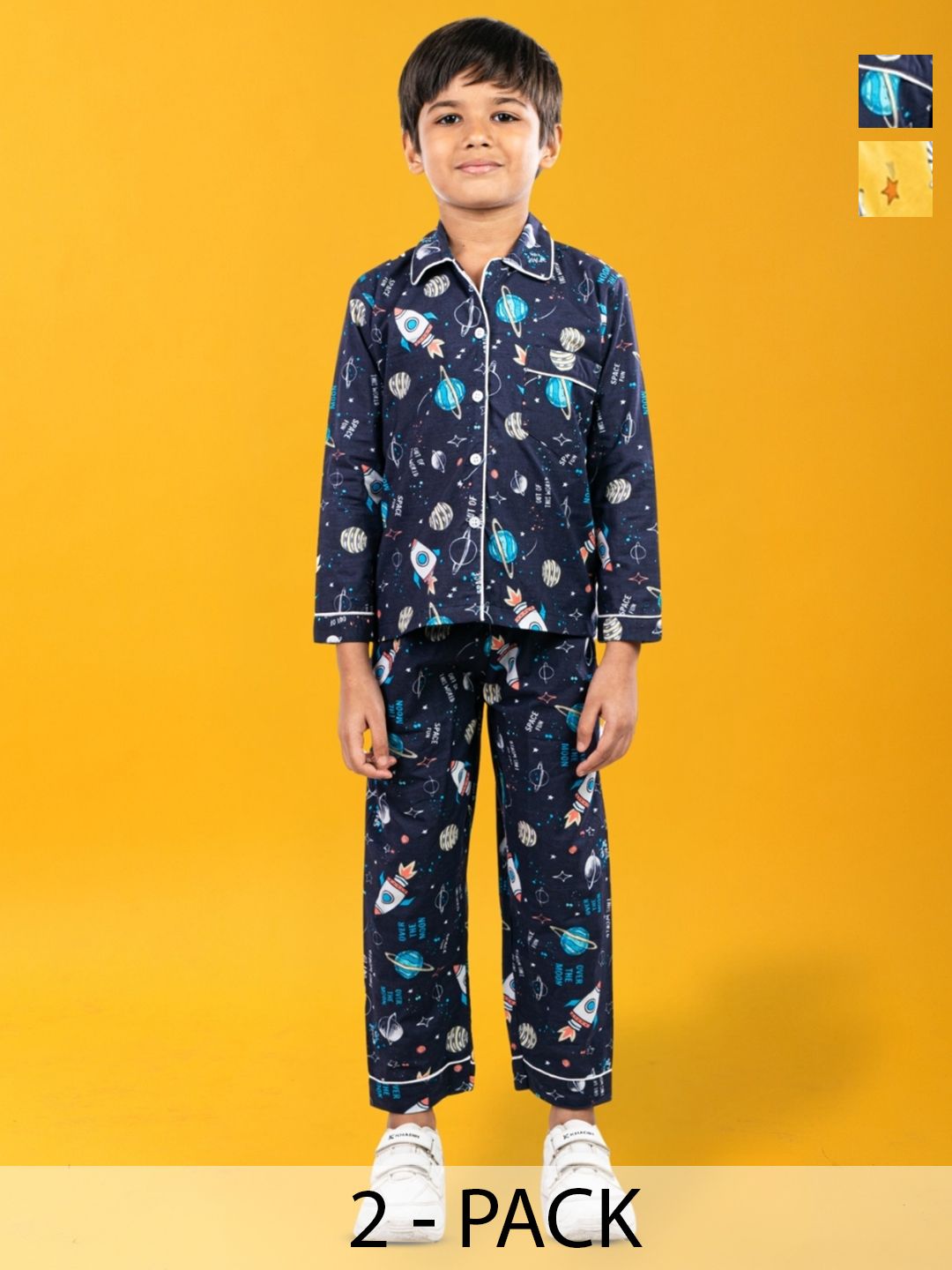 Jam & Sugar Boys Set Of 2 Printed Night Suits