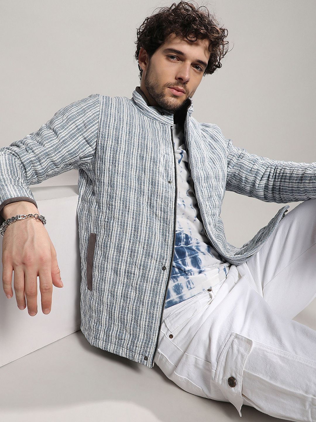 CAHOOT Men Striped Lightweight Quilted Jacket
