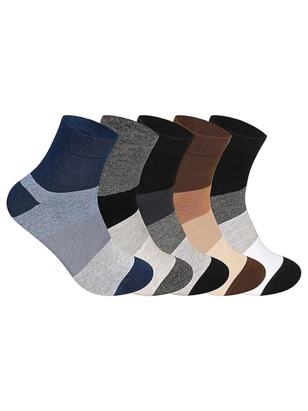 Supersox Men Pack Of 5 Striped Ankle Length Socks