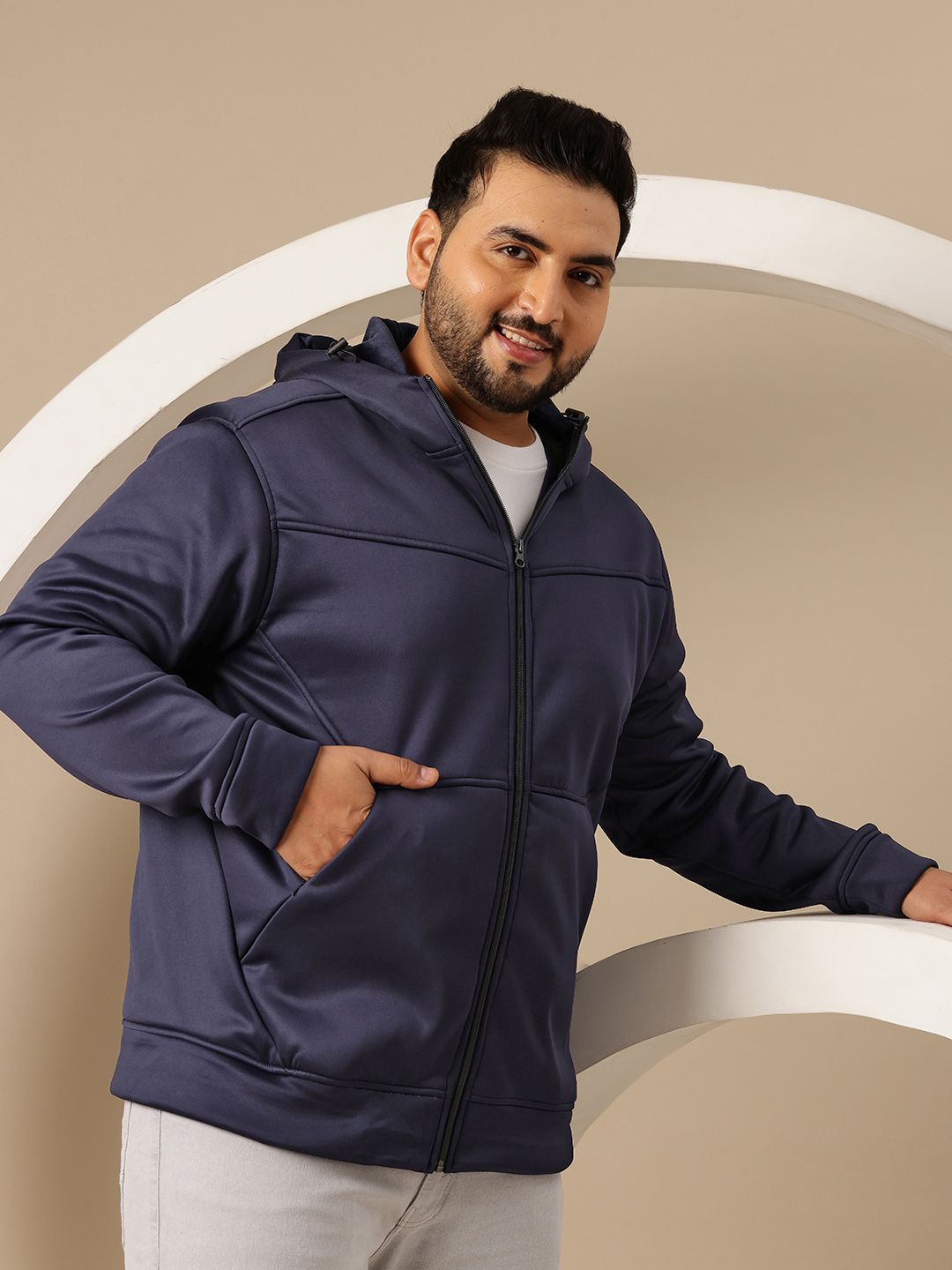 Sztori Men Plus Size Hooded Tailored Jacket