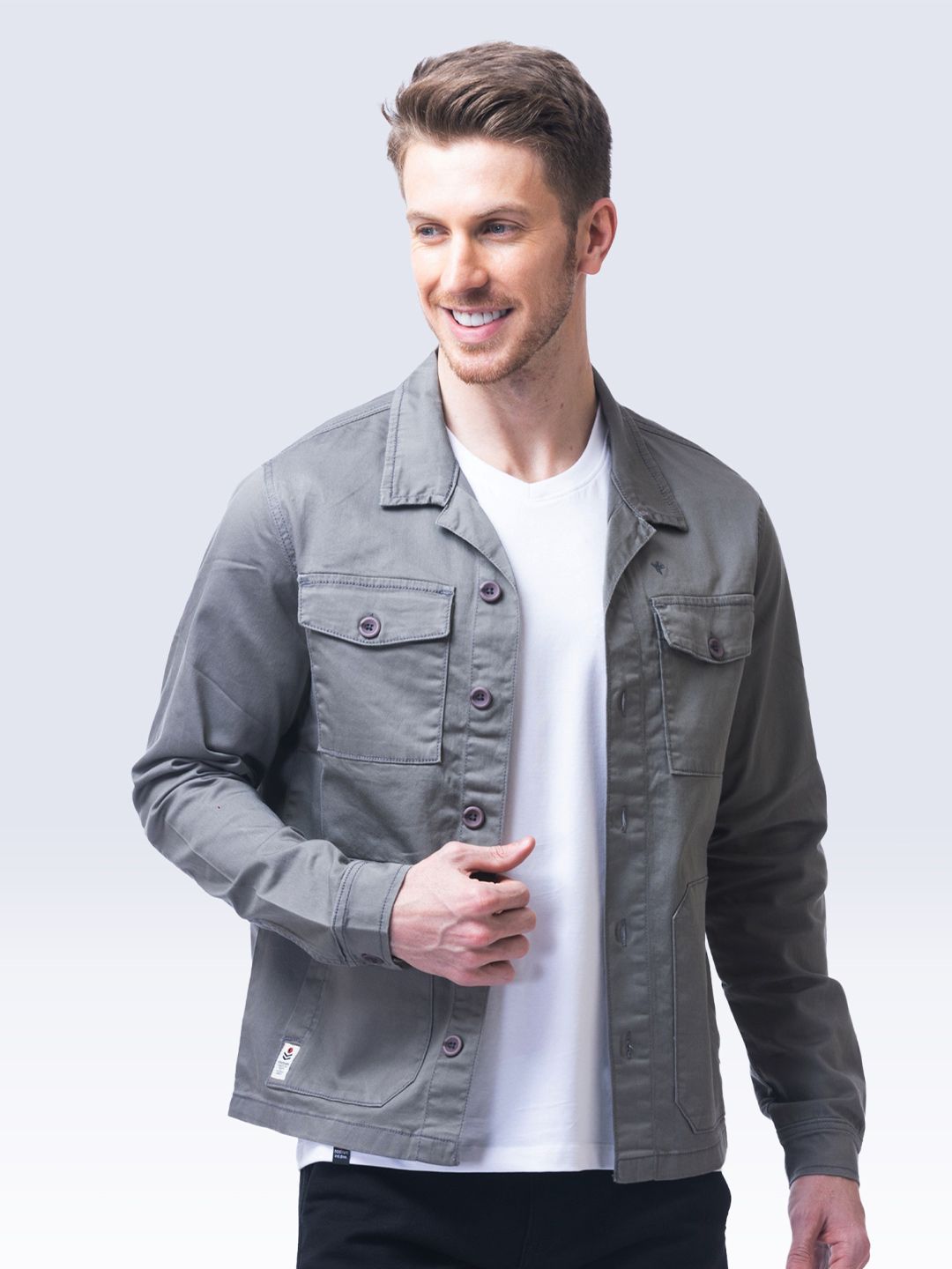 nostrum Men Cotton Crop Quilted Jacket with Embroidered