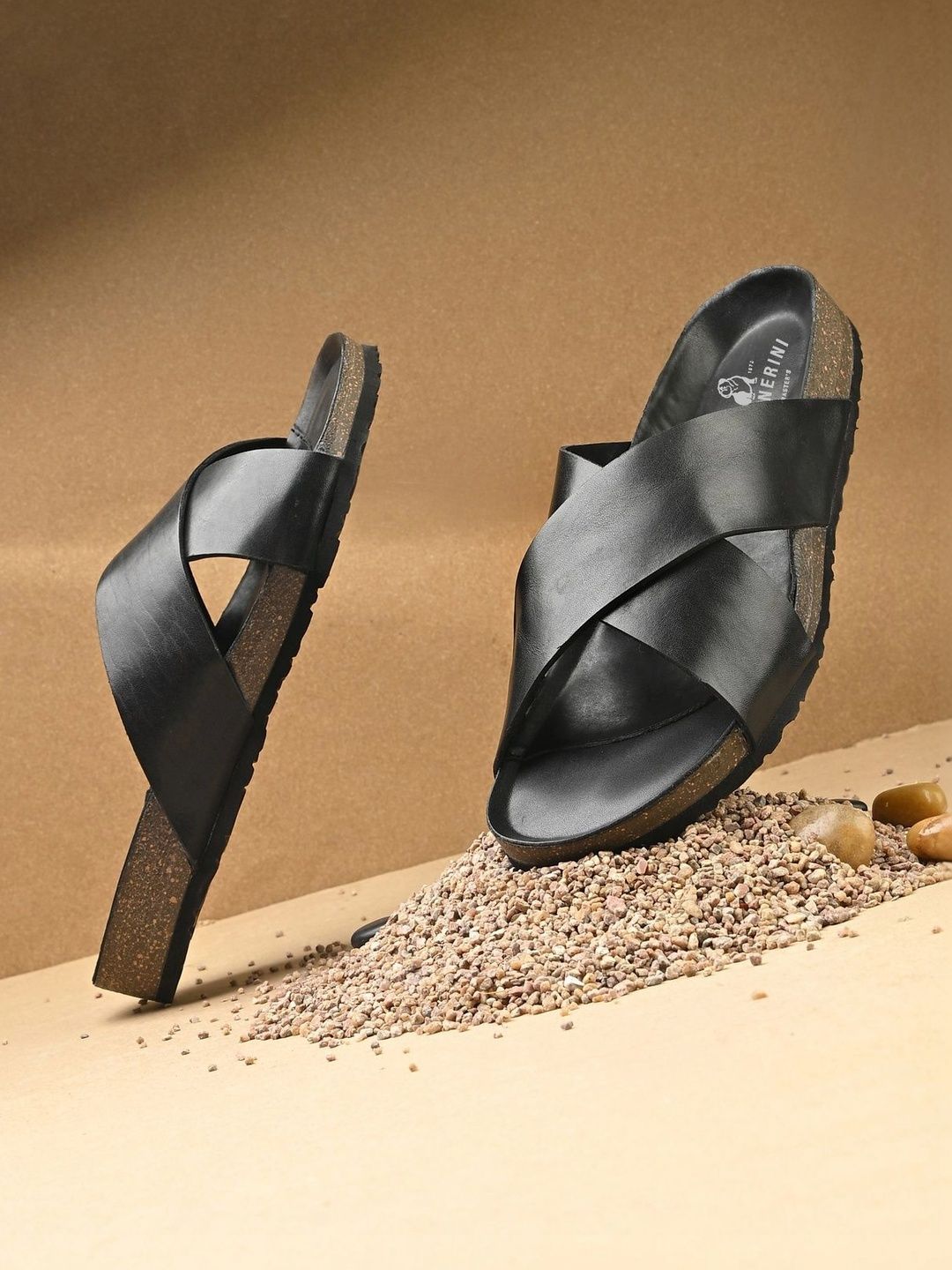 NICO NERINI Men Leather Comfort Sandals