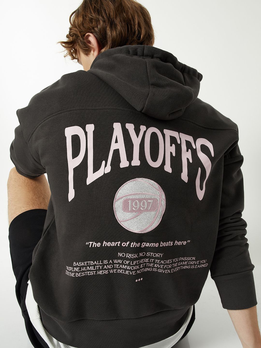 max Men Printed Hooded Sweatshirt