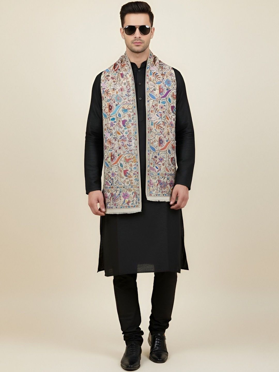 MUFFLY Men Wool Printed Stole
