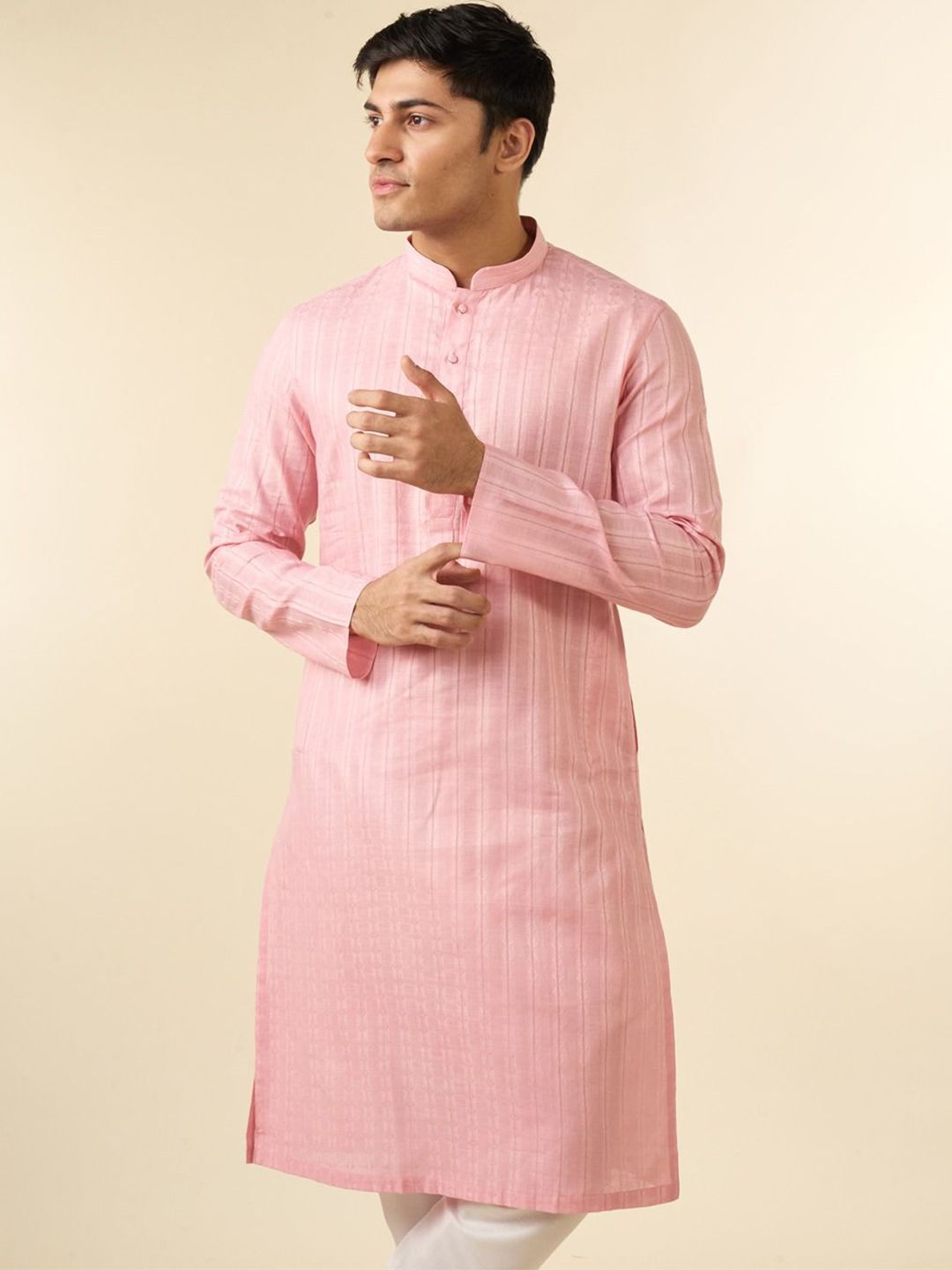 Diwas by Manyavar Men Mandarin Collar Straight Kurta
