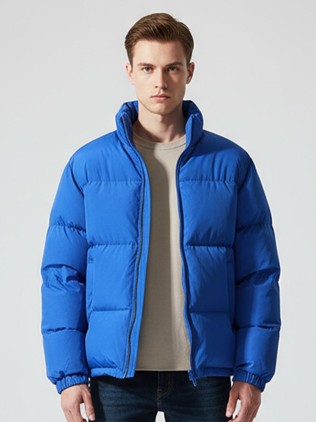 StyleCast x Revolte Men Mock Collar Solid Casual Parka Jacket