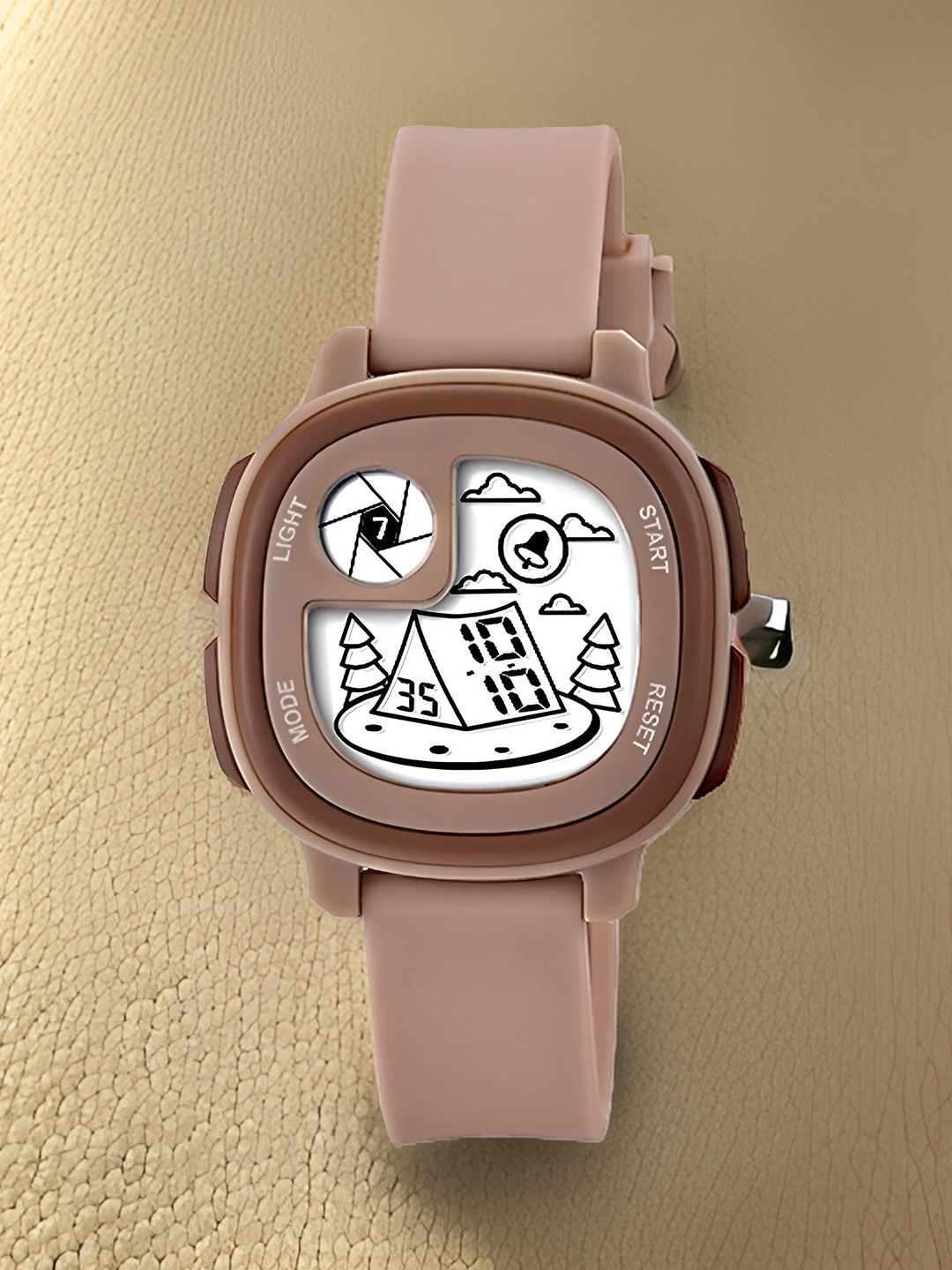 Otage Otage  Kids Patterned Dial & Regular Straps Digital Multi Function Watch Home Brown1
