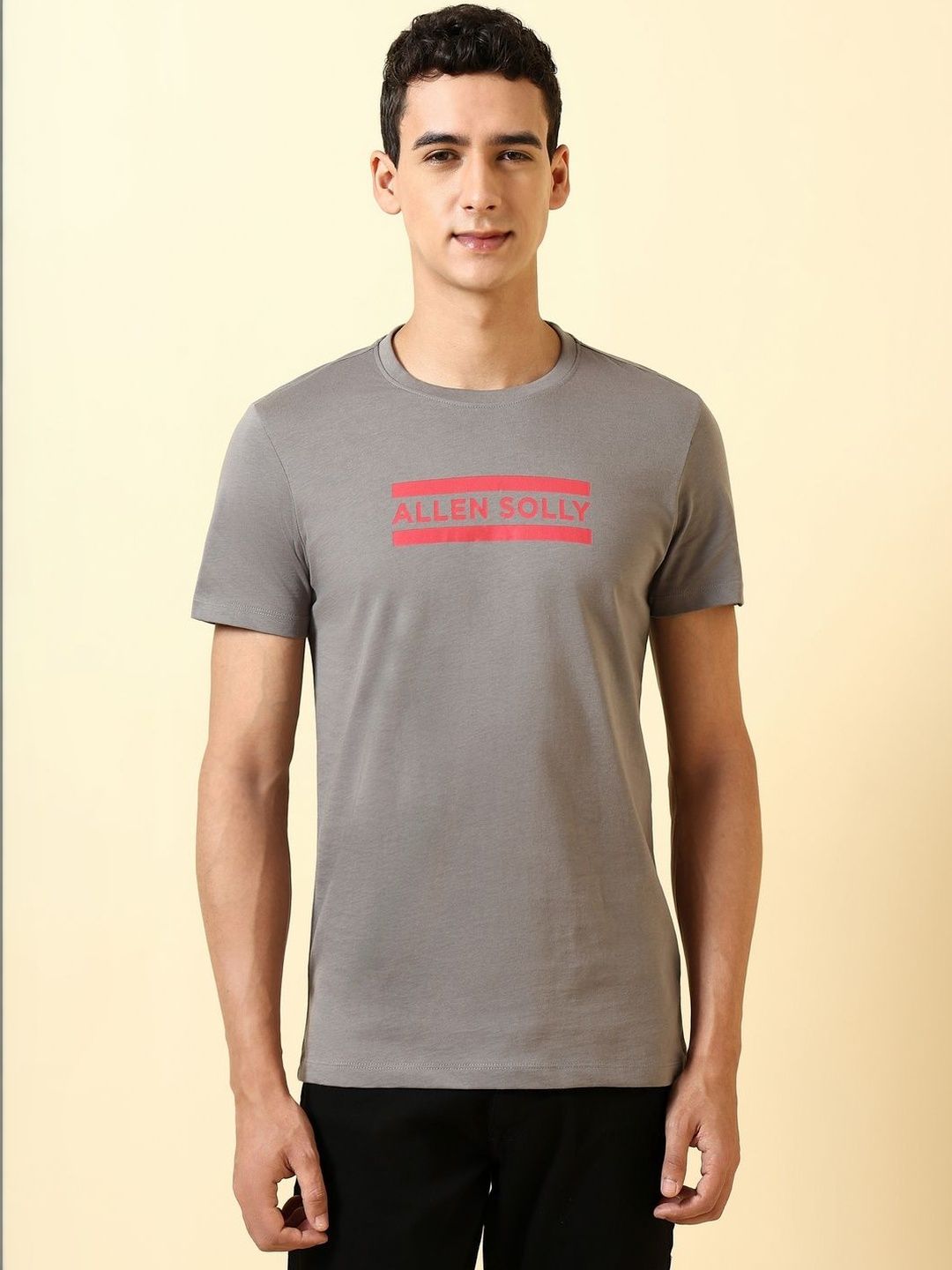 Allen Solly Men Brand Logo Printed Slim Fit T-shirt