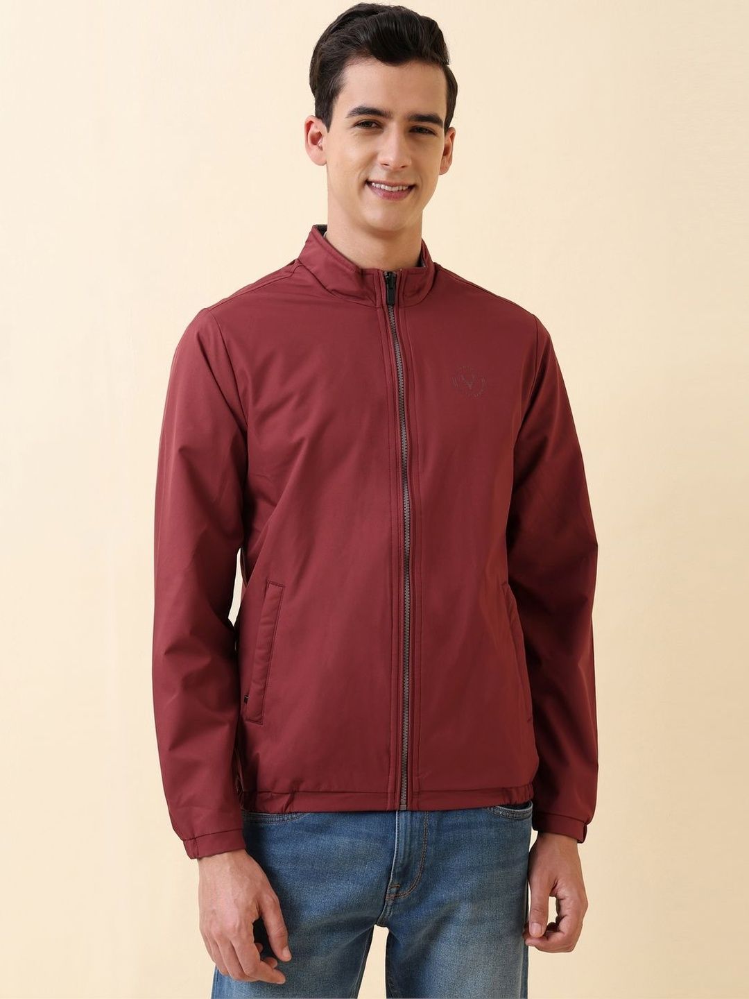 Allen Solly Men Brand Logo Reversible Sporty Jacket