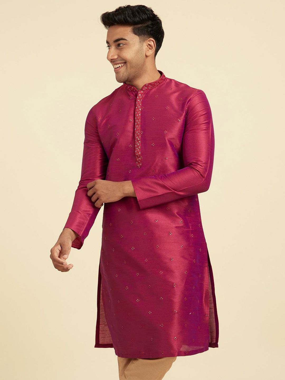 Diwas by Manyavar Men Embellished Embroidered Sequinned Kurta