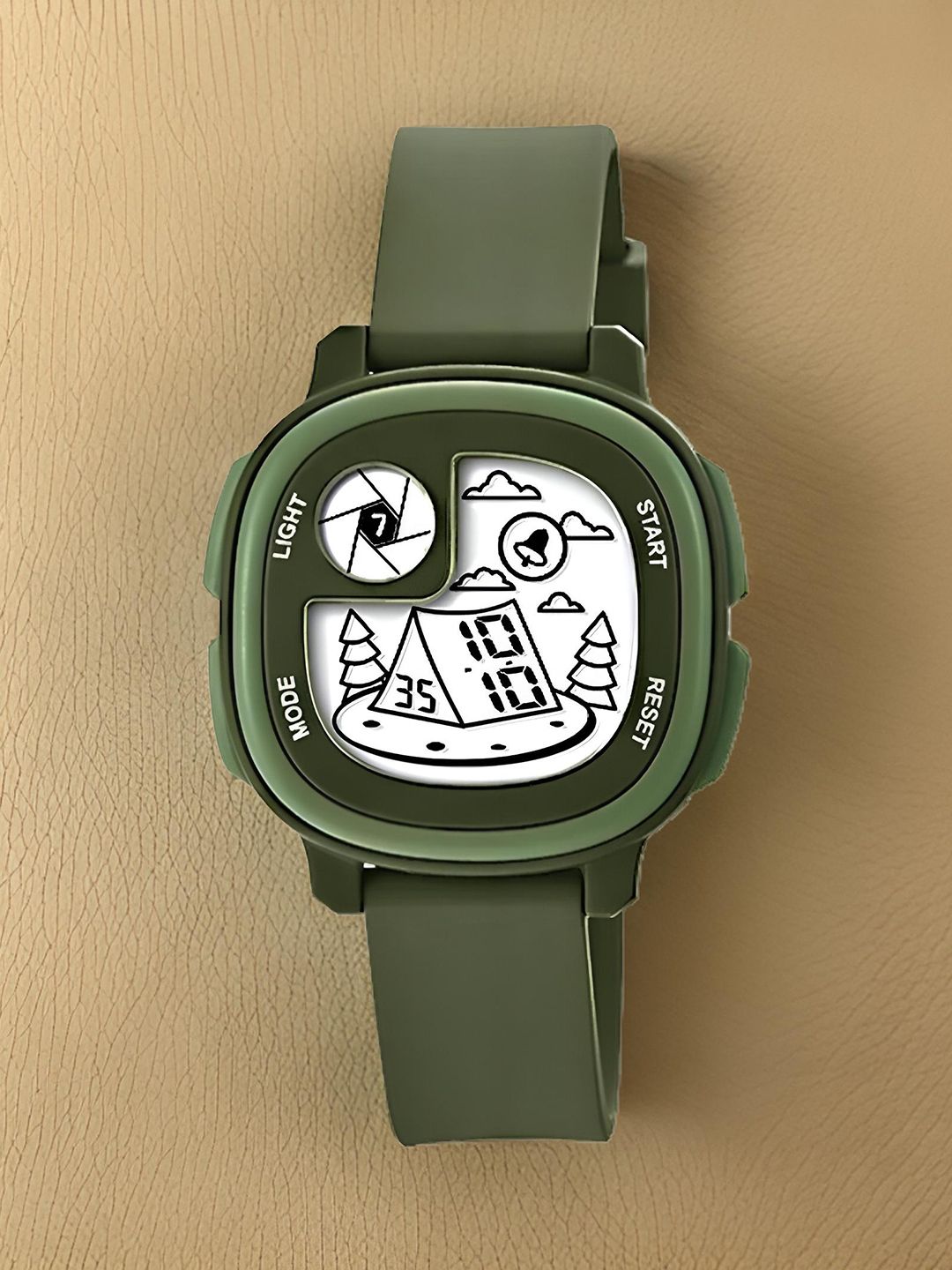 Otage Otage Kids Patterned Dial & Textured Straps Digital Multi Function Watch Home Green1