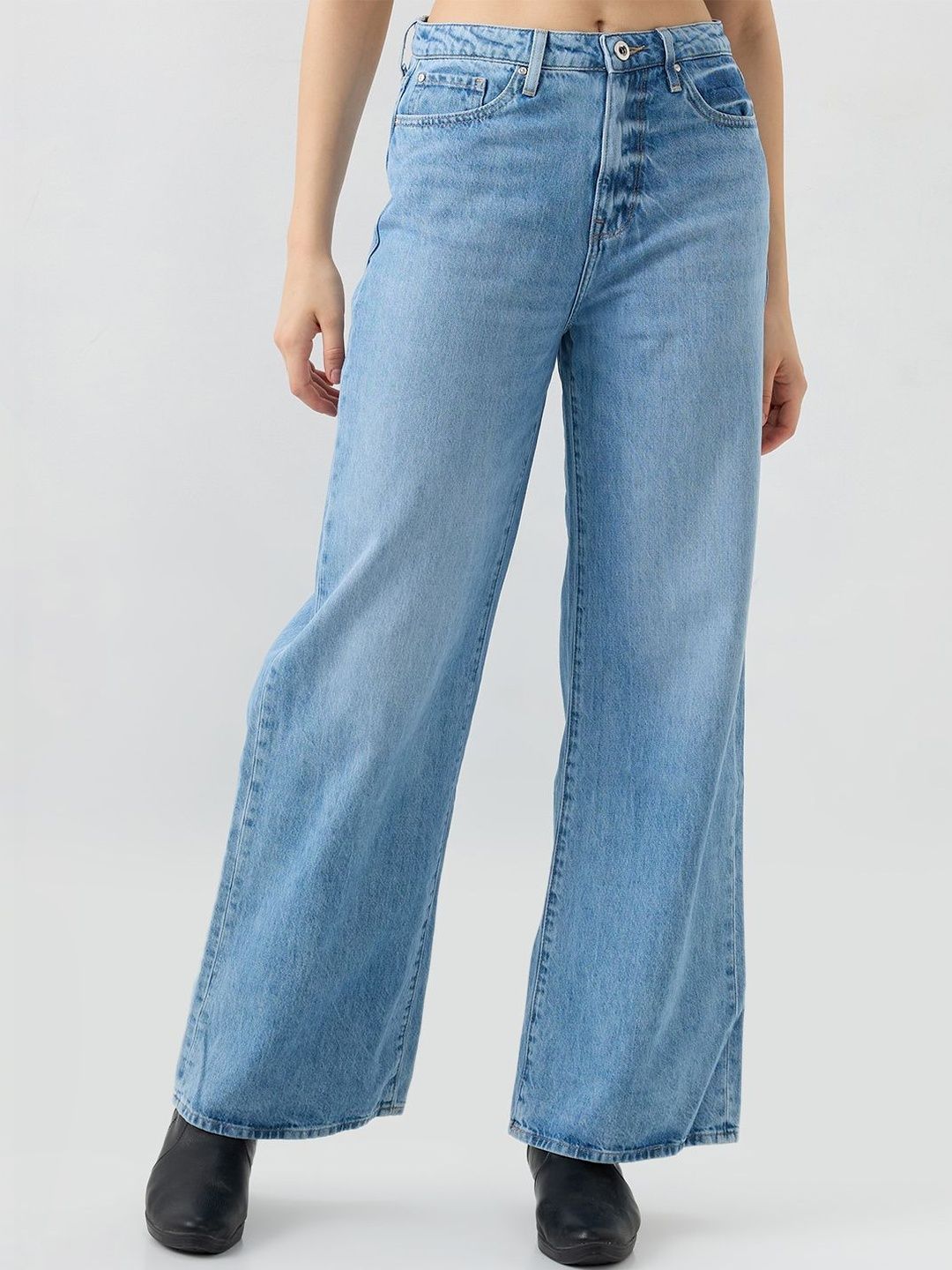 SPYKAR SPYKAR Women Wide Leg High-Rise Light Fade Jeans