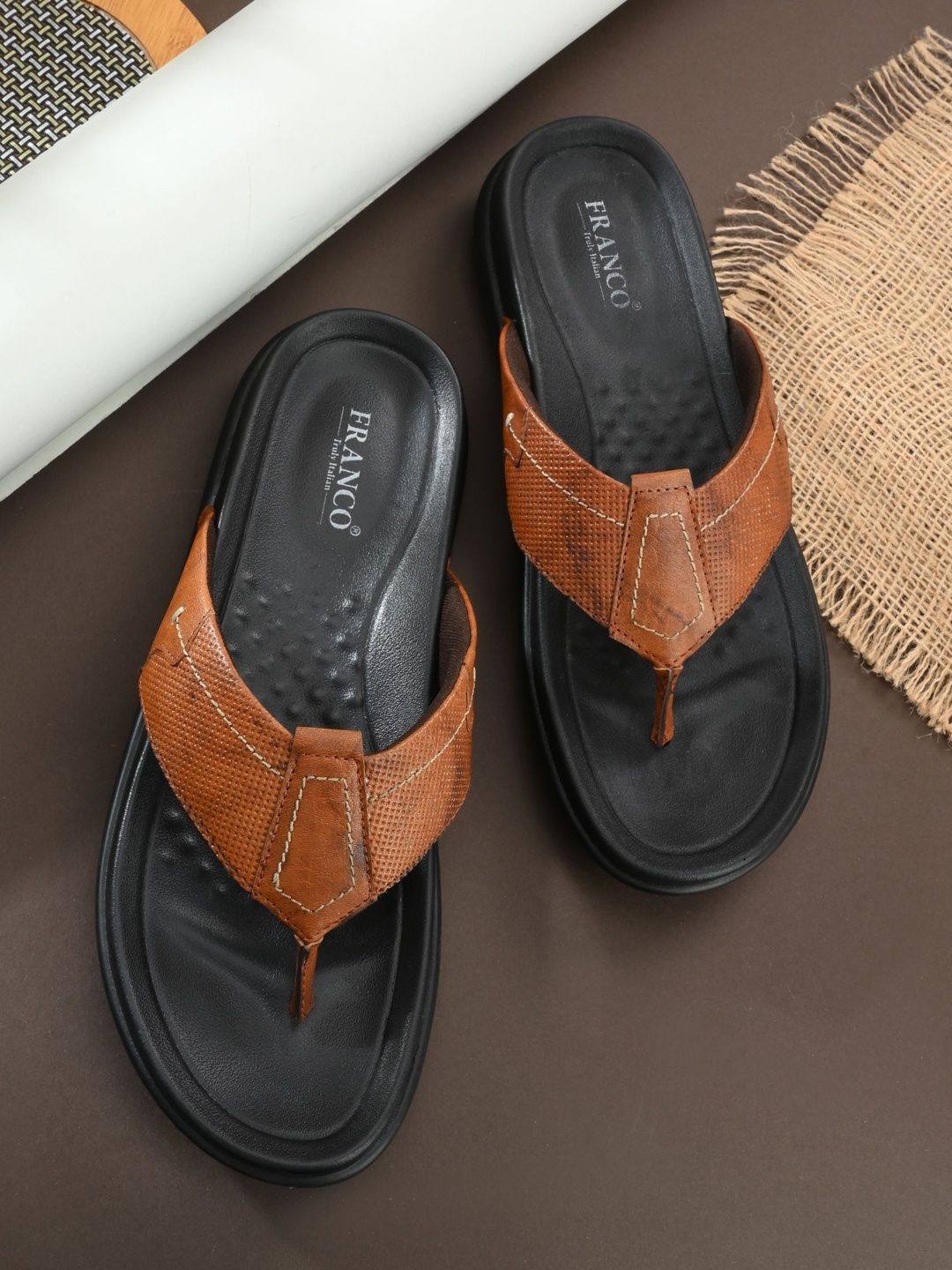 Franco Leone Men Thong Flip-Flops