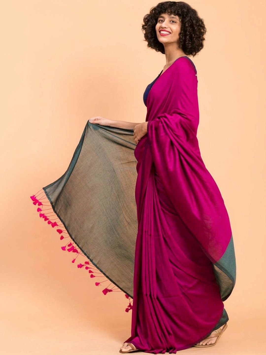 sourav biswas Colourblocked Pure Cotton Saree