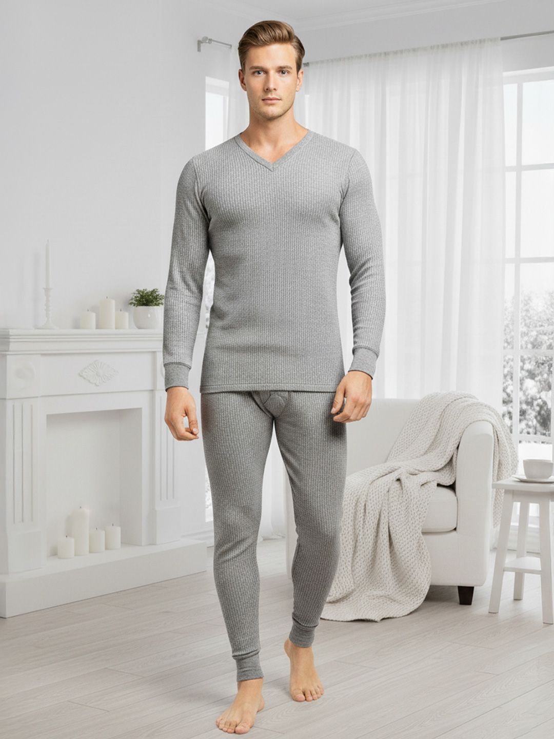 Lux Cozi Men Ribbed Thermal Set