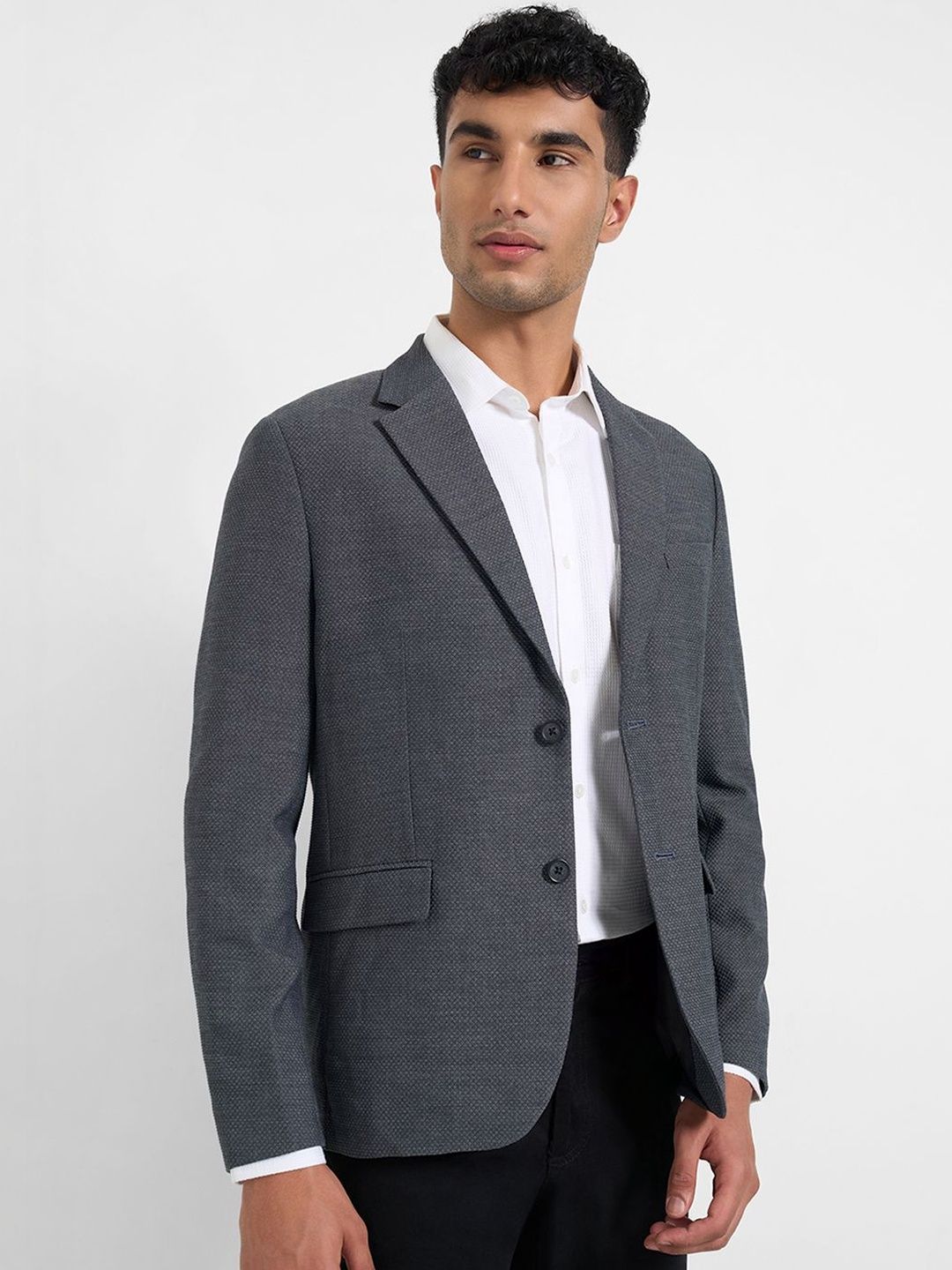 Peregrine by Pantaloons Notched Lapel Single-Breasted Slim Fit Casual Blazers
